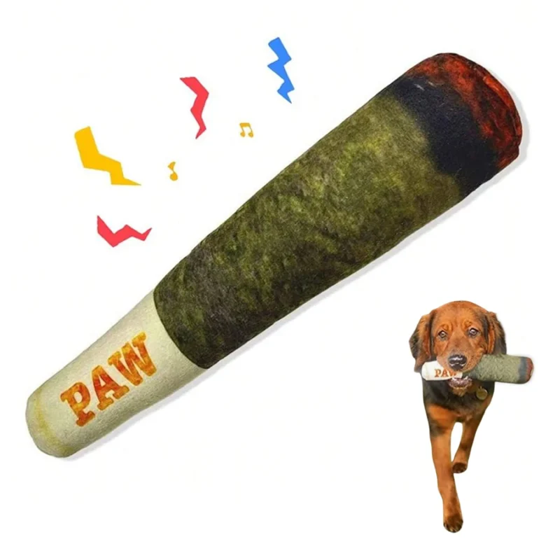 Cigar Plush Dog Toy That Makes Chew Time More Fun